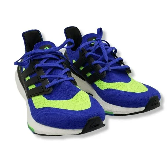 Adidas Ultraboost 21 Running Sneakers Mens Blue Green S23873 - Picture 4 of 12